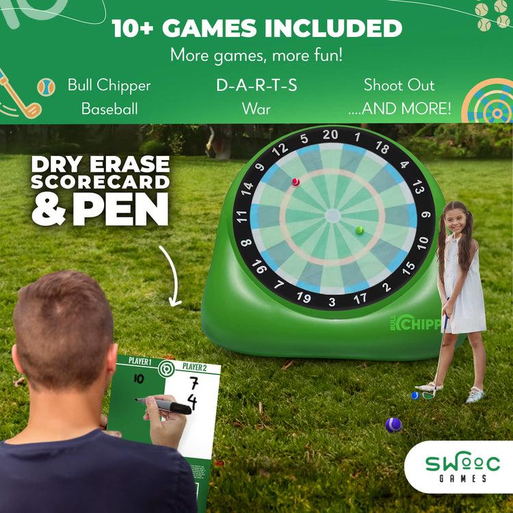 Brookstone Bull Chipper™ | Giant Golf Darts (Over 6 Ft Tall)