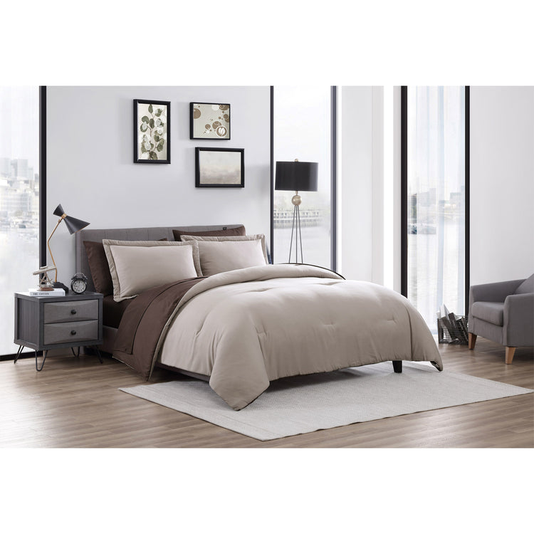 Brookstone Chestnut Reversible 7 Piece Bed In A Bag Comforter Set