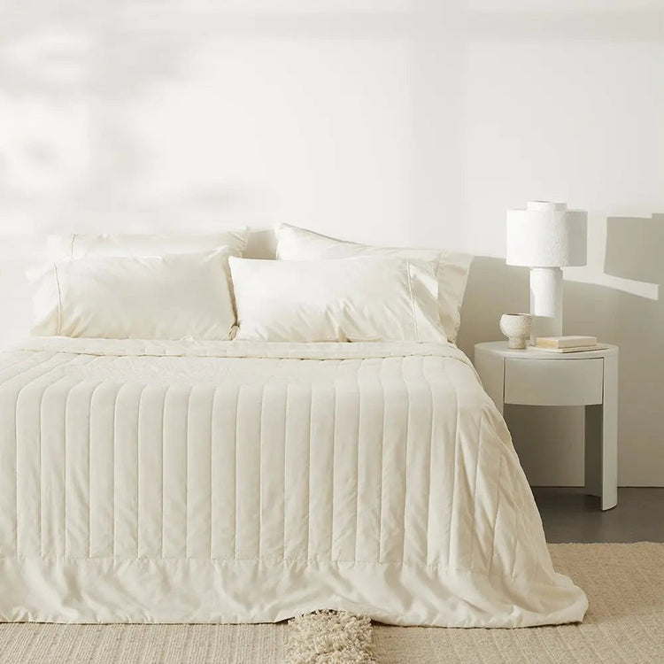 Brookstone CleanBamboo Hemp™ Linen+ Quilted Coverlet By Ettitude