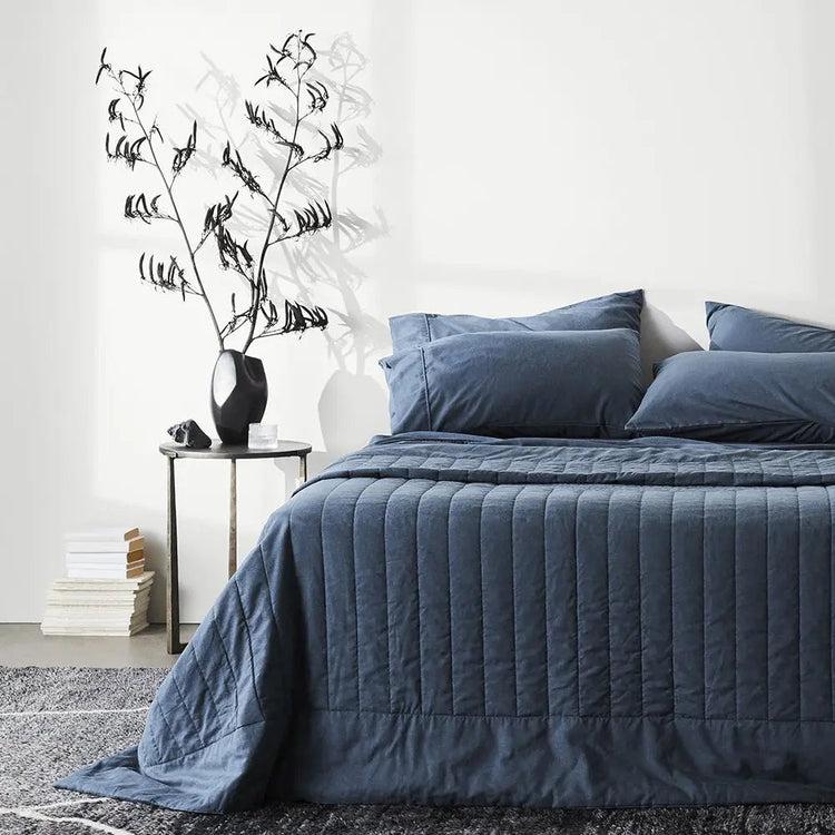 brookstone CleanBamboo Hemp™ Linen+ Quilted Coverlet by ettitude