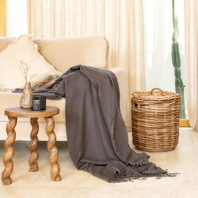 brookstone CleanBamboo® Vegan Cashmere Woven Throw Blanket by ettitude