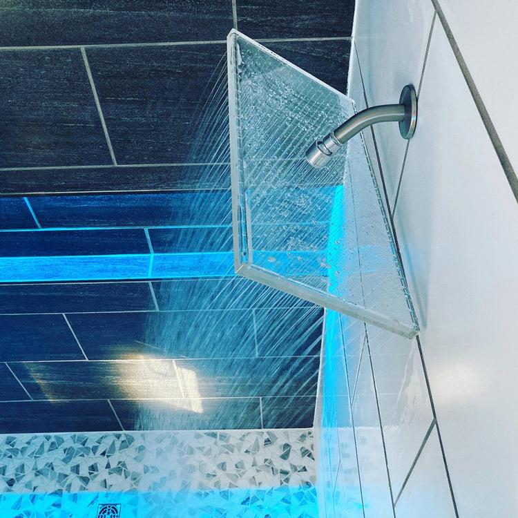 Brookstone Clear Shower XL Crystal Clear Rainfall Shower Head