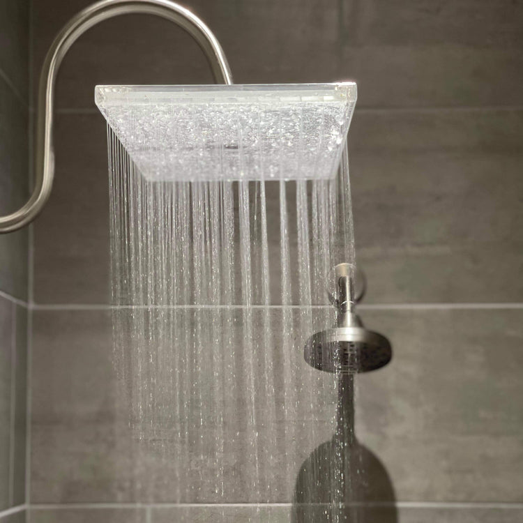 brookstone Clear Shower XL Crystal Clear Rainfall Shower Head