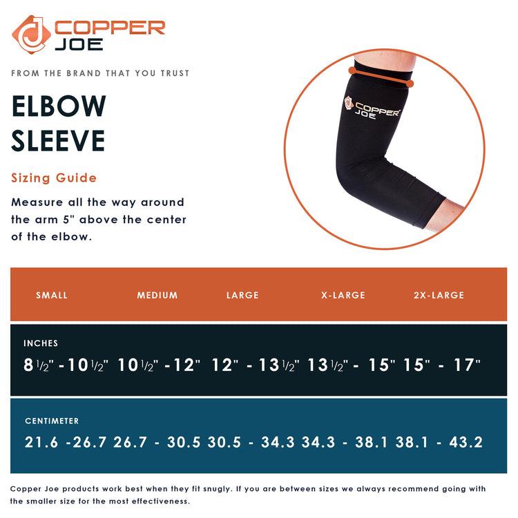 Brookstone Copper Joe Elbow Compression Sleeve 2-Pack