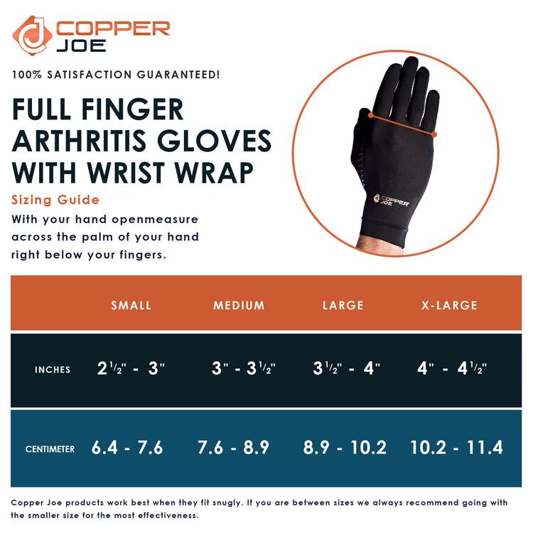 Brookstone Copper Joe Full Finger Compression Arthritis Gloves