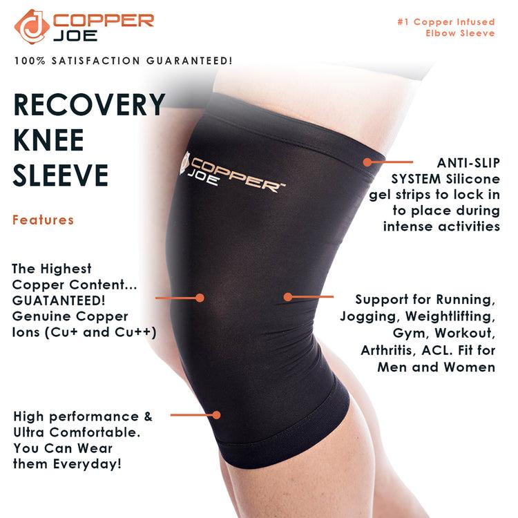 Brookstone Copper Joe Knee Compression Sleeve 2-Pack