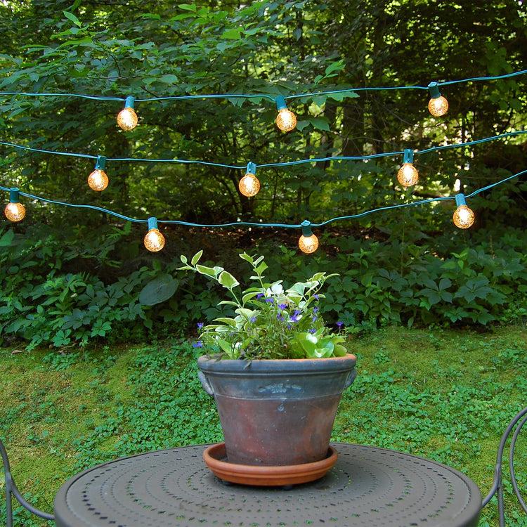 Brookstone Electric String Lights With 25 Gold Mercury Globe Bulbs