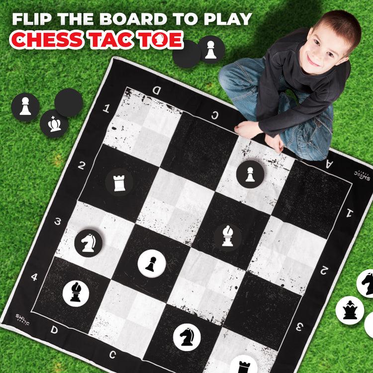 Brookstone Giant Checkers Chess & Chess Tac Toe For Indoors And Outdoors
