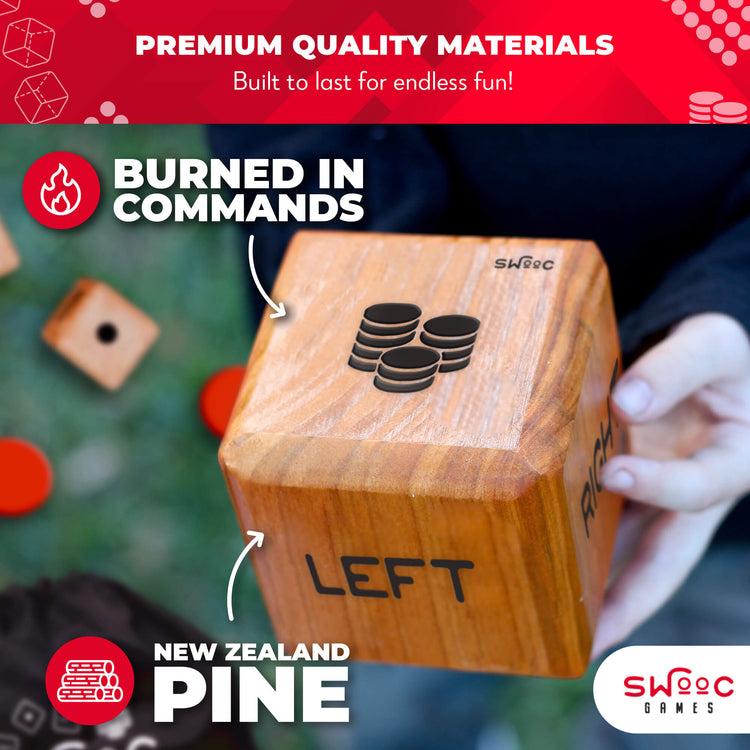 Brookstone Giant Right Center Left Dice Game (All Weather) - Jumbo Wooden Lawn Game