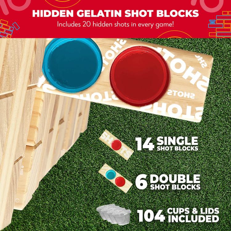 Brookstone Giant Tower Party Game With Hidden Shots