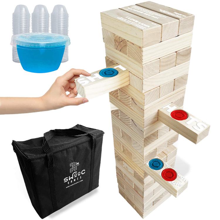 brookstone Giant Tower Party Game with Hidden Shots