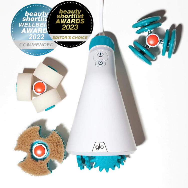 brookstone Glo910 Anti Cellulite Massager With Phototherapy and 4 Massage Heads