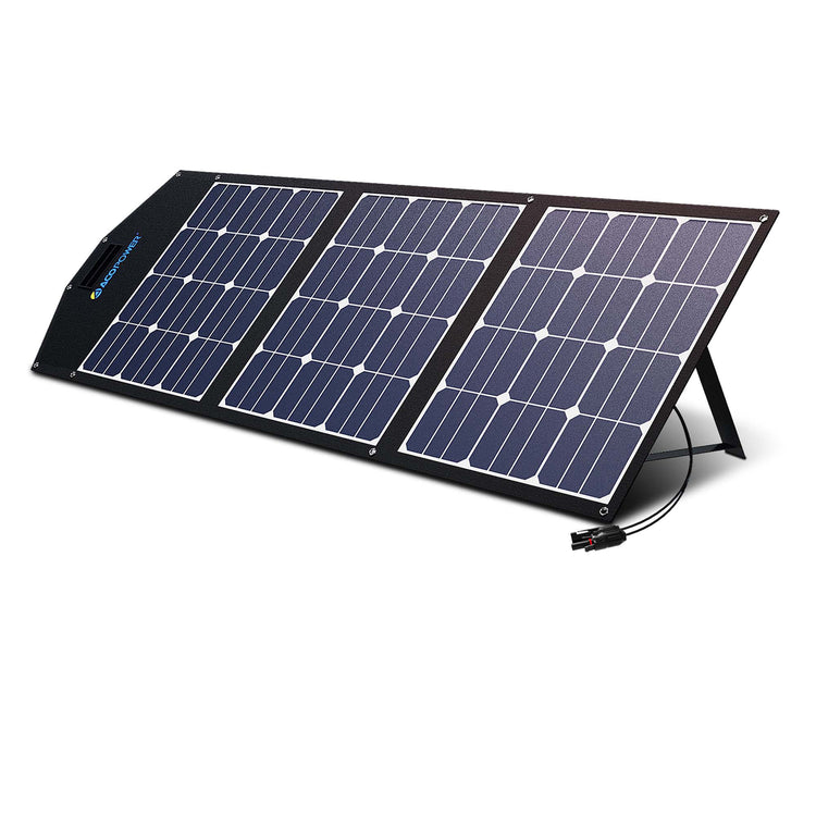 brookstone High Efficiency 90W Tri-Fold (3 x 30w) Foldable Solar Panel Kit Suitcase