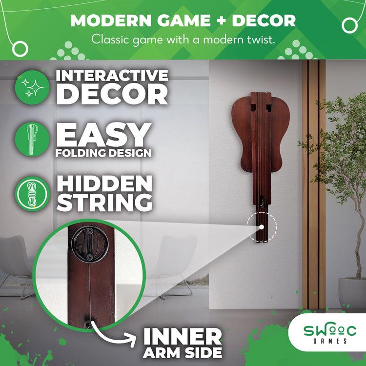 Brookstone Hook And Ring Game - Wall Mounted Guitar Design