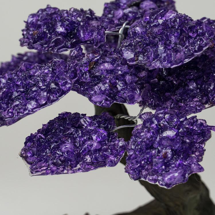 Brookstone Large - Genuine Amethyst Clustered Gemstone Tree On Clear Quartz Matrix (The Relaxation Tree)