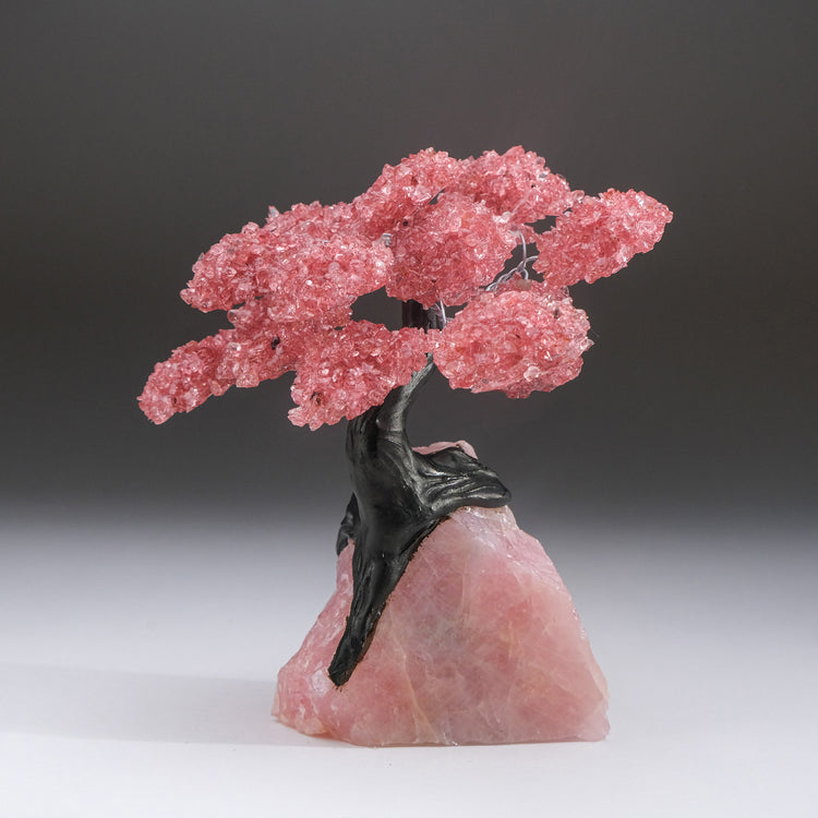 Brookstone Large - Genuine Rose Quartz Clustered Gemstone Tree On Rose Quartz Matrix (The Eternal Love Tree)