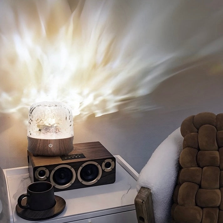 Brookstone Light Theatre: Ambient Light With Stereo Speaker Ripple Sunset Aurora Projector All-in-1 By INSPECIAL HOME