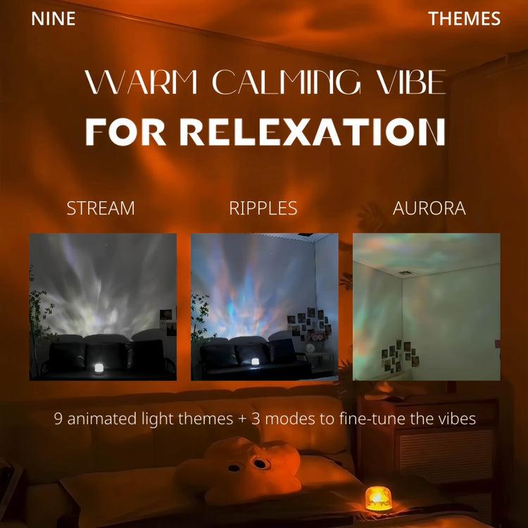 Brookstone Light Theatre: Ambient Light With Stereo Speaker Ripple Sunset Aurora Projector All-in-1 By INSPECIAL HOME