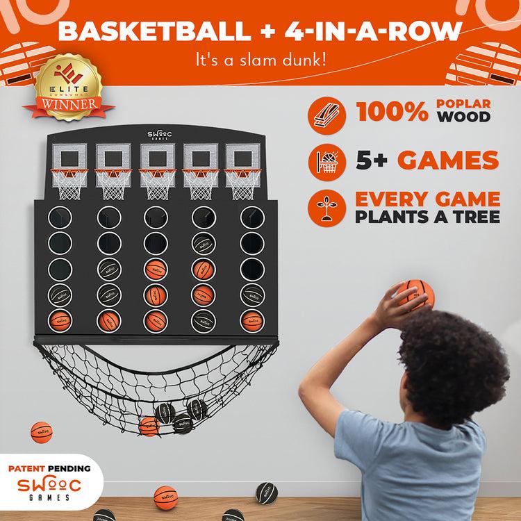 Brookstone Low Post Lineup™ | Wall Mounted Basketball 4 In A Row