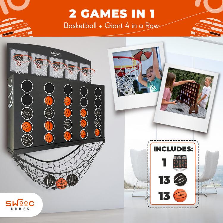 Brookstone Low Post Lineup™ | Wall Mounted Basketball 4 In A Row