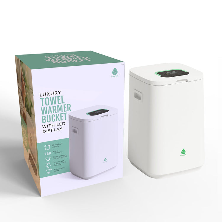 brookstone Luxury Towel Warmer Bucket with LED Display by Pursonic