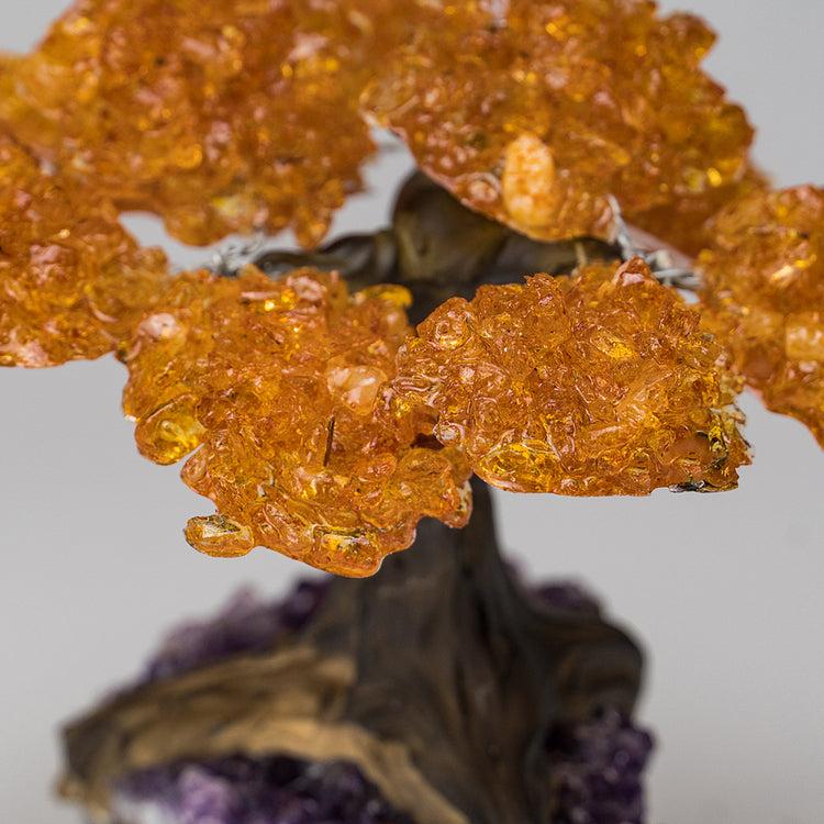 Brookstone Medium - Genuine Citrine Clustered Gemstone Tree On Amethyst Matrix (The Money Tree)