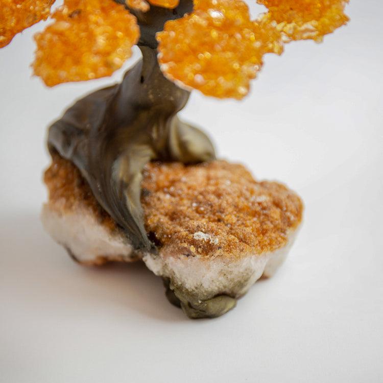 Brookstone Medium - Genuine Citrine Clustered Gemstone Tree On Citrine Matrix (The Calming Tree)