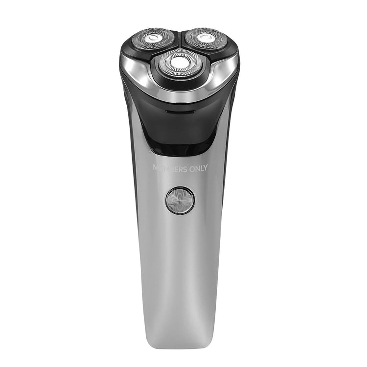 brookstone Members Only Lithium Metallic Cordless 3 Heads Rotary Shaver