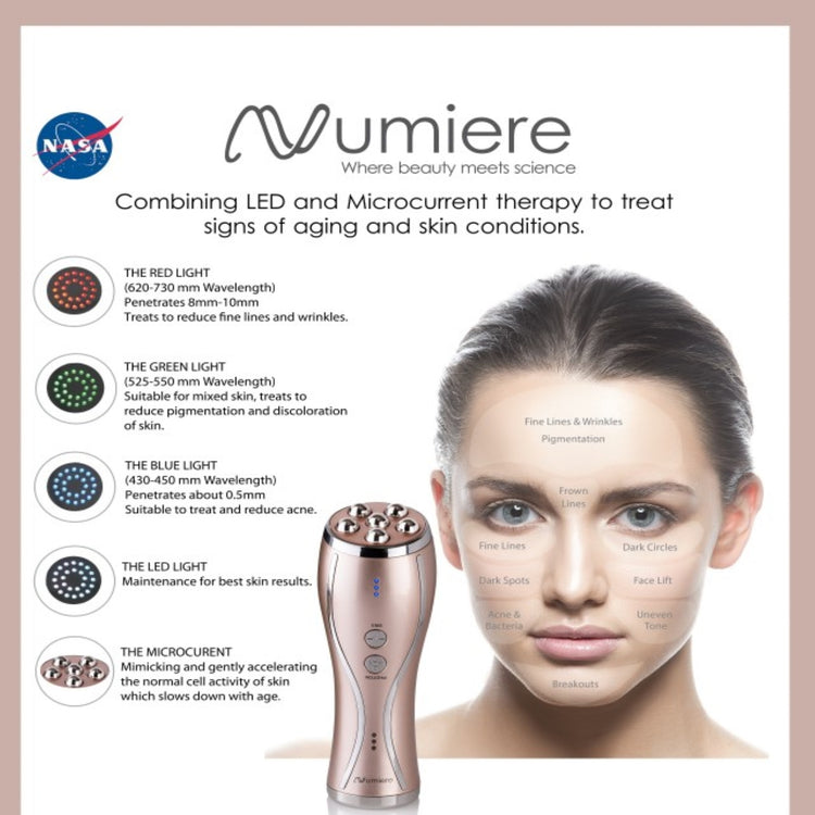 Brookstone Microcurrent & LED Tightening Sculpting & Wrinkle Reducing Device By Numiere - Lumina NRG