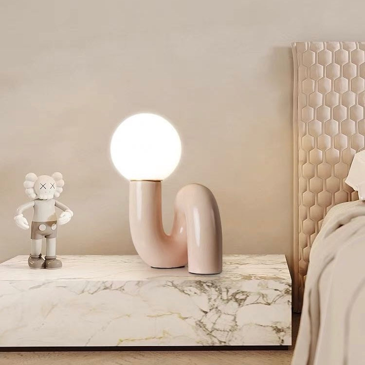 Brookstone Modern Spiral Bedside Table Lamp - Quirky Whimsical Desk Lamp By INSPECIAL HOME