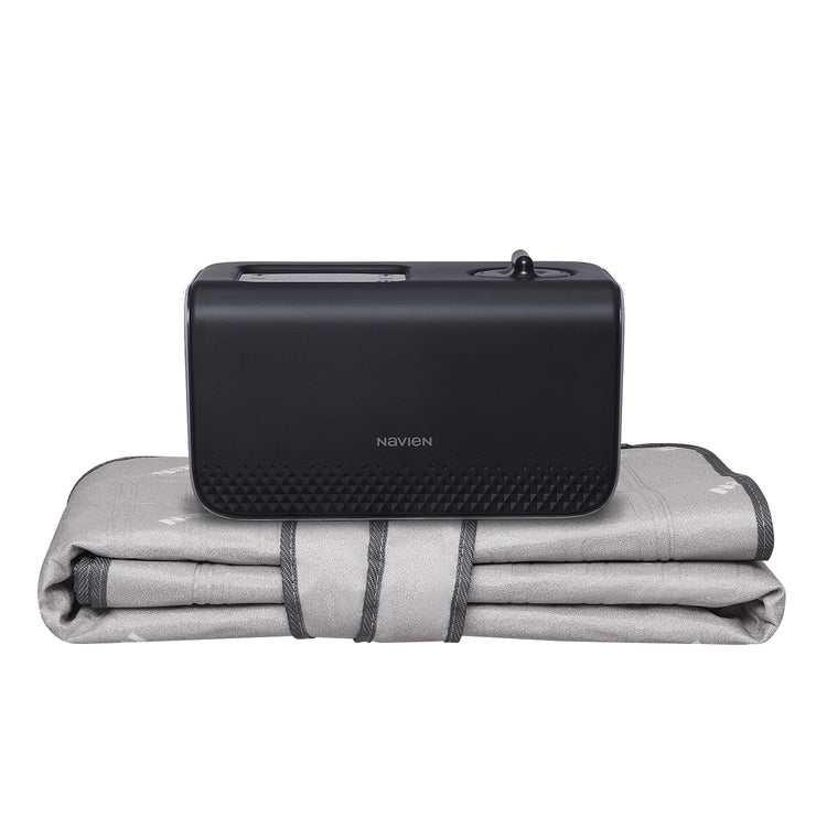 Brookstone Navien Mate EQM 582 – EMF-Free Water Heated Mattress Pad Warmer – Dual Temperature Control – WiFi Enabled & Eco-Friendly – Helps Soothe & Relieve Stress Muscle Soreness & Tension