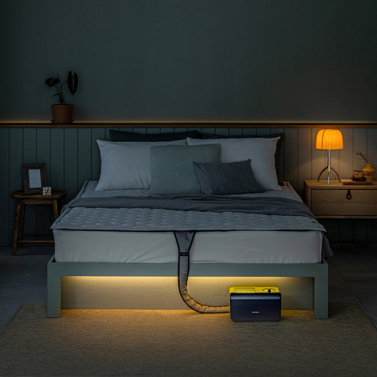 Brookstone Navien Mate EQM 582 – EMF-Free Water Heated Mattress Pad Warmer – Dual Temperature Control – WiFi Enabled & Eco-Friendly – Helps Soothe & Relieve Stress Muscle Soreness & Tension