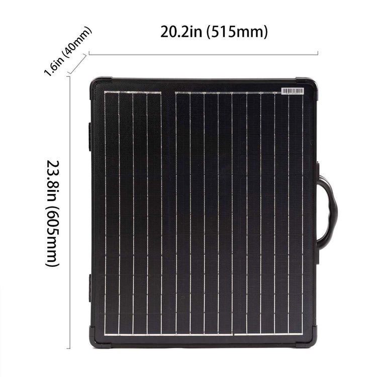 Brookstone PLK 100W Portable Solar Panel Kit Lightweight Briefcase With 20A Charge Controller