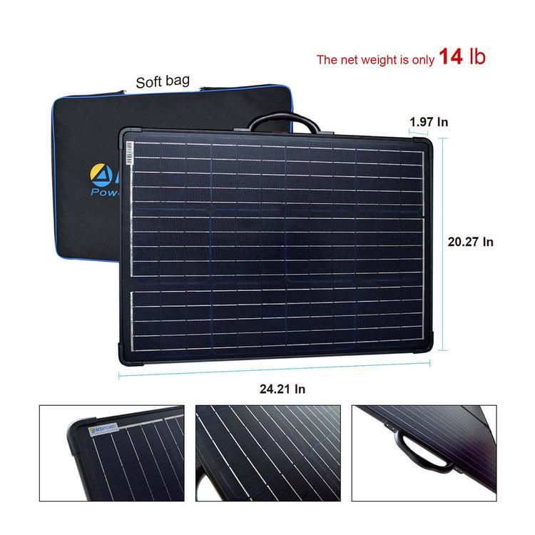 Brookstone PLK 120W Portable Solar Panel Kit Lightweight Briefcase With 20A Charge Controller