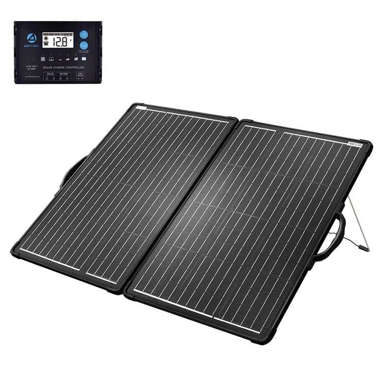 brookstone PLK 120W Portable Solar Panel Kit Lightweight Briefcase with 20A Charge Controller