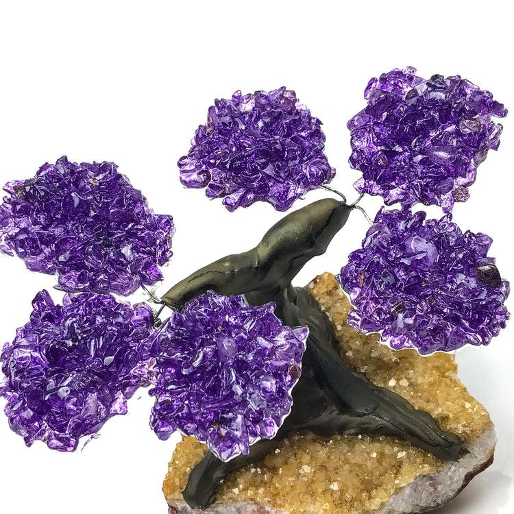 Brookstone Small Amethyst Clustered Gemstone Tree On Citrine Matrix