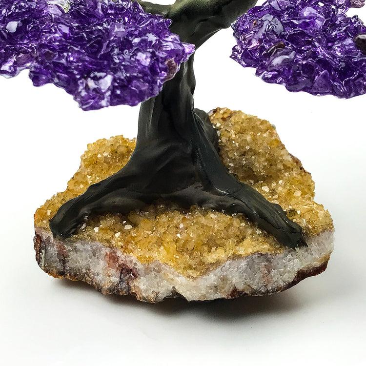 Brookstone Small Amethyst Clustered Gemstone Tree On Citrine Matrix