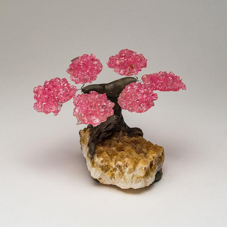 brookstone Small Rose Quartz Clustered Gemstone Tree on Citrine Matrix