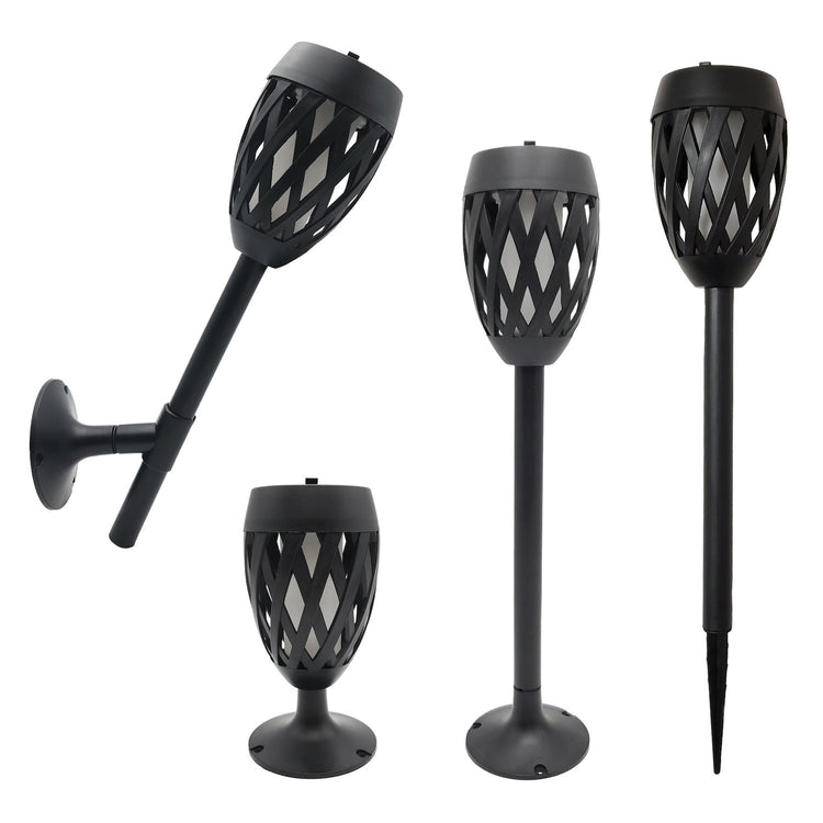 Brookstone Solar Powered Flame Effect Deck Mount Mini Torch