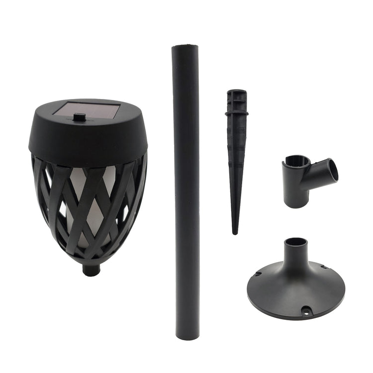 Brookstone Solar Powered Flame Effect Deck Mount Mini Torch