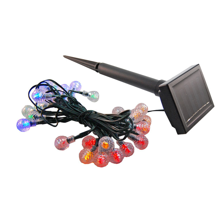 Brookstone Solar Powered String Lights With Faceted Balls