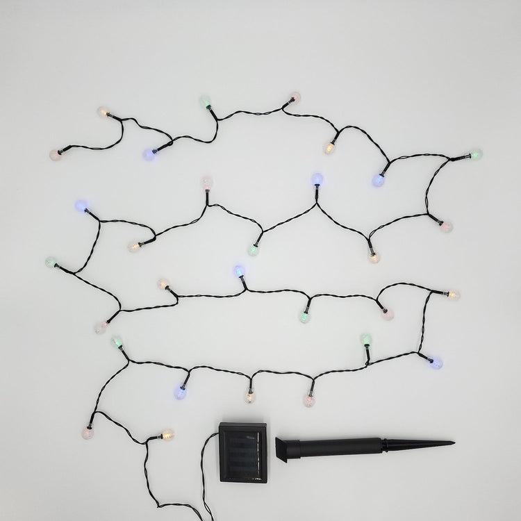 Brookstone Solar Powered String Lights With Faceted Balls