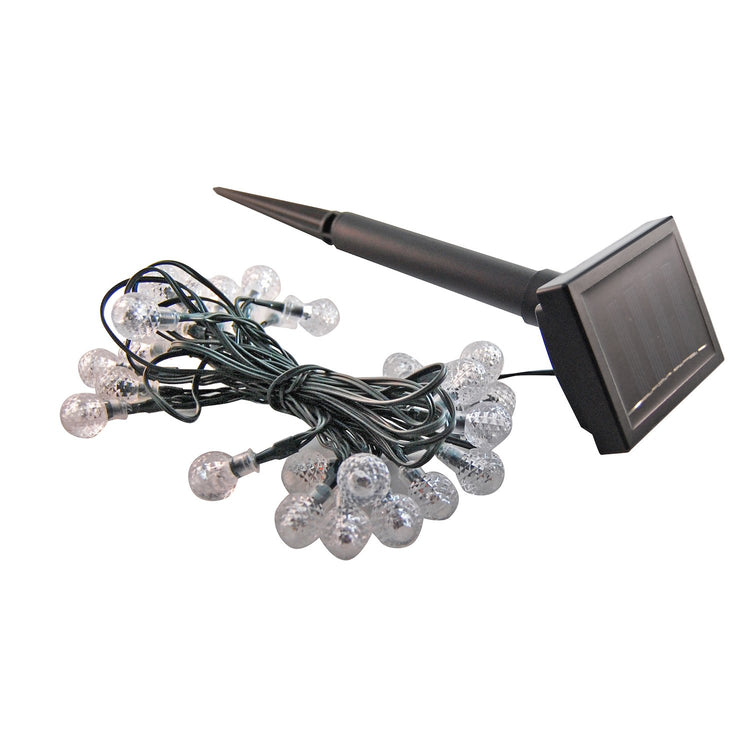 Brookstone Solar Powered String Lights With Faceted Balls