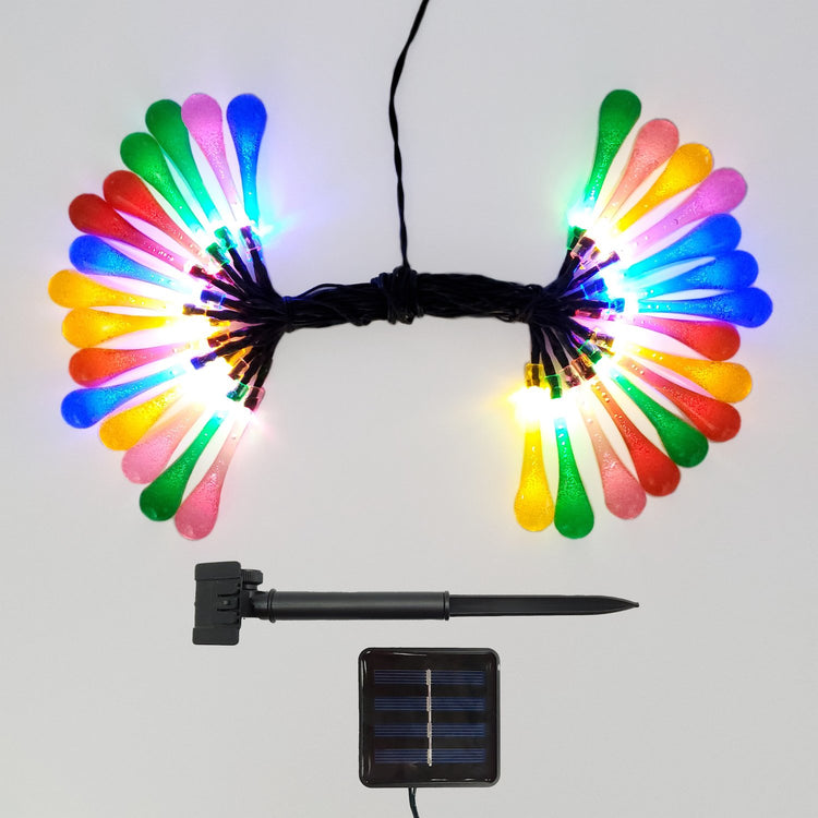 Brookstone Solar Powered Water Drop String Lights - Multicolor