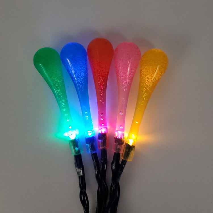 Brookstone Solar Powered Water Drop String Lights - Multicolor