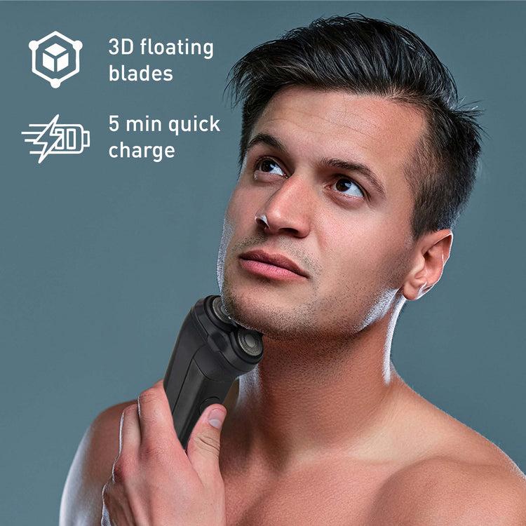 Brookstone The Ultimate Men's Grooming & Relaxation Bundle – Beard Care Electric Shaver And Massage Gun By Pursonic