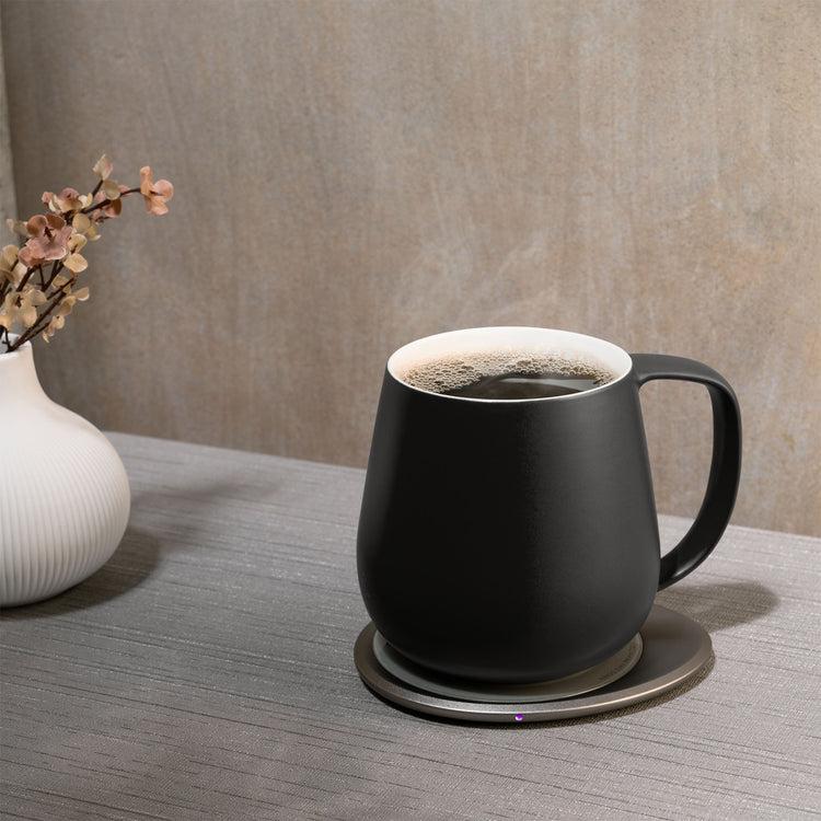 brookstone Ui Plus Self-Heating Ceramic Mug & Wireless Charger (18oz)