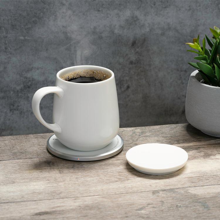 brookstone Ui Self-Heating Ceramic Mug & Wireless Charger