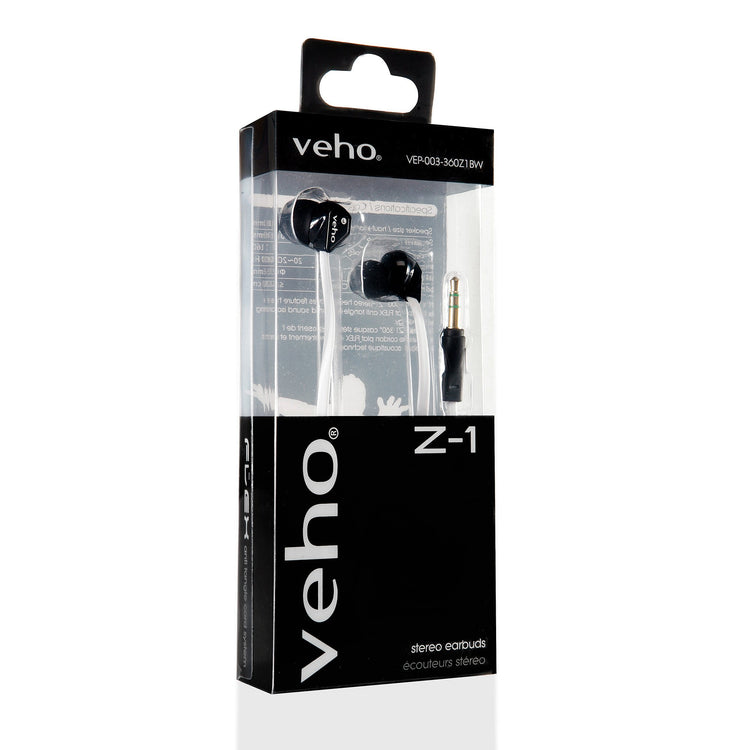 Brookstone Veho 360 Z-1 Stereo Noise Isolating Earphones With Flex 'anti' Tangle Cord System
