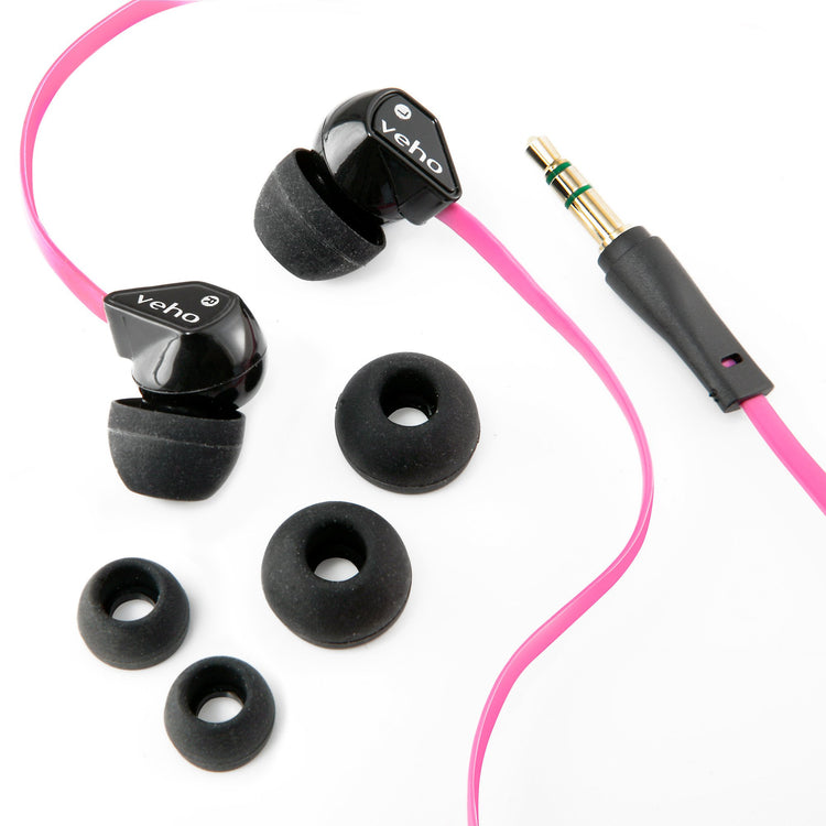 Brookstone Veho 360 Z-1 Stereo Noise Isolating Earphones With Flex 'anti' Tangle Cord System - Pink
